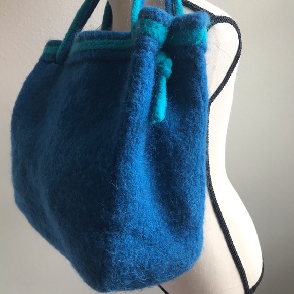 NWOT Large Boiled Wool handcrafted bag / purse - Picture 5 of 12